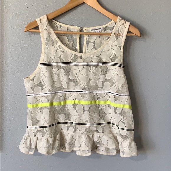 Roommates Tops - Lace peplum top
